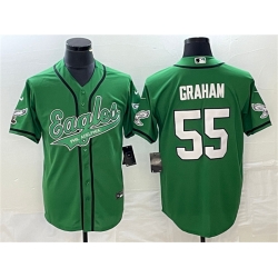 Men Philadelphia Eagles 55 Brandon Graham Green Cool Base Stitched Baseball Jersey