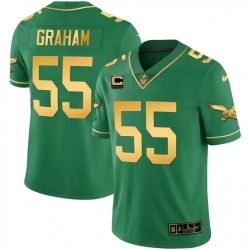 Men Philadelphia Eagles 55 Brandon Graham Green Gold Vapor Untouchable Limited Stitched jerseys