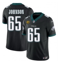 Men Philadelphia Eagles  65 Lane Johnson Black 2026 F U S E  4 Star C Patch Vapor Untouchable Limited Throwback Stitched Football Jersey