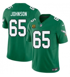 Men Philadelphia Eagles  65 Lane Johnson Kelly Green 2026 F U S E  4 Star C Patch Throwback Vapor Untouchable Limited Stitched Football Jersey