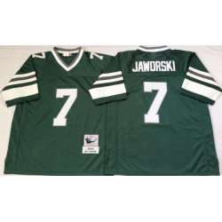 Men Philadelphia Eagles 7 Ron Jaworski Green M&N Throwback Jersey