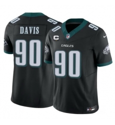 Men Philadelphia Eagles  90 Jordan Davis Black 2025 F U S E  1 Star C PatchVapor Untouchable Limited Throwback Stitched Football Jersey