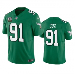 Men Philadelphia Eagles 91 Fletcher Cox Green 2023 F U S E  With C Patch Vapor Untouchable Stitched Football Jersey