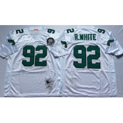 Men Philadelphia Eagles 92 Reggie White White M&N Throwback Jersey