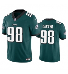 Men Philadelphia Eagles 98 Jalen Carter Green 2023 F U S E  Vapor Untouchable Limited Stitched Football Jersey