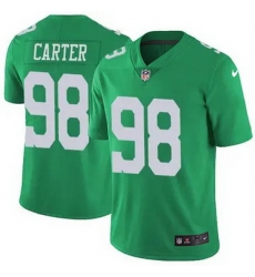 Men Philadelphia Eagles Jalen Carter #98 Green Vapor Untouchable Limited Stitched NFL Jersey