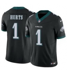 Men Philadelphia Eagles Jalen Hurts 1 Black F U S E Stitched NFL Jersey