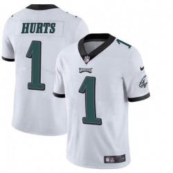 Men Philadelphia Eagles Jalen Hurts 1 Limited White Vapor Untouchable NFL Jersey