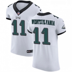 Mens Nike Philadelphia Eagles 11 Carson Wentz Elite White Wentzylvania NFL Jersey