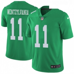 Mens Nike Philadelphia Eagles 11 Carson Wentz Limited Green Rush Vapor Untouchable Wentzylvania NFL Jersey