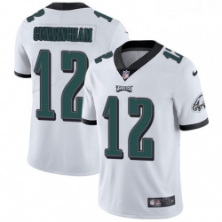 Mens Nike Philadelphia Eagles 12 Randall Cunningham White Vapor Untouchable Limited Player NFL Jersey