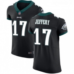 Mens Nike Philadelphia Eagles 17 Alshon Jeffery Black Alternate Vapor Untouchable Elite Player NFL Jersey