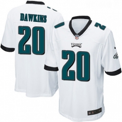 Mens Nike Philadelphia Eagles 20 Brian Dawkins Game White NFL Jersey