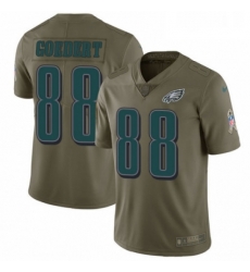 Mens Nike Philadelphia Eagles 88 Dallas Goedert Limited Olive 2017 Salute to Service NFL Jersey