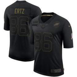 Men's Philadelphia Eagles #86 Zach Ertz Black Nike 2020 Salute To Service Limited Jersey