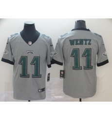 Nike Eagles 11 Carson Wentz Silver Inverted Legend Limited Jersey