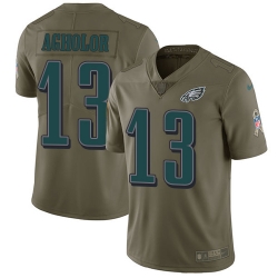 Nike Eagles #13 Nelson Agholor Olive Mens Stitched NFL Limited 2017 Salute To Service Jersey