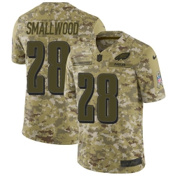 Nike Eagles #28 Wendell Smallwood Camo Men Stitched NFL Limited 2018 Salute To Service Jersey