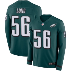 Nike Eagles #56 Chris Long Midnight Green Team Color Men Stitched NFL Limited Therma Long Sleeve Jersey