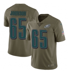 Nike Eagles #65 Lane Johnson Olive Mens Stitched NFL Limited 2017 Salute To Service Jersey