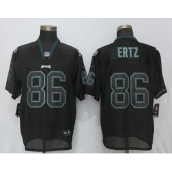 Nike Eagles #86 Zach Ertz Black Lights Out Elite Jersey