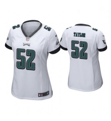 Women Nike Eagles 52 Davion Taylor White Vapor Limited NFL Stitched Jersey