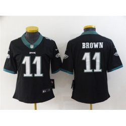 Women Philadelphia Eagles 11 A  J  Brown Black Vapor Stitched Football Jersey