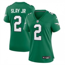 Women Philadelphia Eagles 2 Darius Slay JR Green Stitched Football Jersey  Run Small