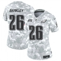 Women Philadelphia Eagles 26 Saquon Barkley 2024 F U S E Arctic Camo Salute To Service Limited Stitched Jersey