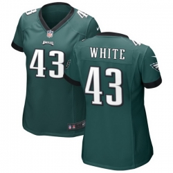 Women Philadelphia Eagles 43 Kyzir White Green Vapor Untouchable Limited Stitched Jersey