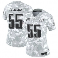 Women Philadelphia Eagles 55 Brandon Graham 2024 F U S E Arctic Camo Salute To Service Limited Stitched Jersey