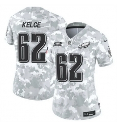 Women Philadelphia Eagles 62 Jason Kelce 2024 F U S E Arctic Camo Salute To Service Limited Stitched Jersey