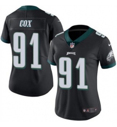 Women Philadelphia Eagles 91 Fletcher Cox Black Vapor Untouchable Limited Stitched Football Jersey