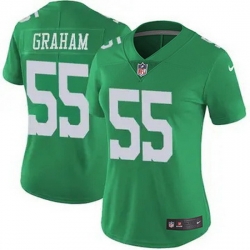 Women Philadelphia Eagles Brandon Graham #55 Green Vapor Untouchable Limited Stitched NFL Jersey