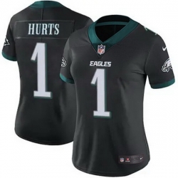 Women Philadelphia Eagles Jalen Hurts 1 Black F U S E Stitched NFL Jersey