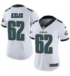 Women Philadelphia Eagles Jason Kelce #62 White F U S E Stitched NFL Jersey