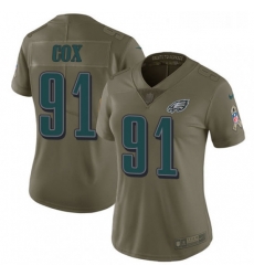 Womens Nike Philadelphia Eagles 91 Fletcher Cox Limited Olive 2017 Salute to Service NFL Jersey