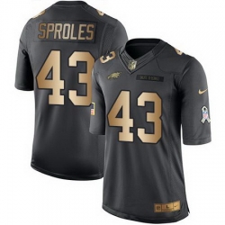 Nike Eagles #43 Darren Sproles Black Youth Stitched NFL Limited Gold Salute to Service Jersey