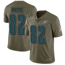 Nike Eagles #82 Torrey Smith Olive Youth Stitched NFL Limited 2017 Salute to Service Jersey