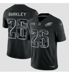 Youth Philadelphia Eagles  26 Saquon Barkley Black 2026 Salute to Service Limited Stitched Football Jersey