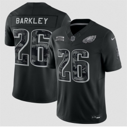 Youth Philadelphia Eagles  26 Saquon Barkley Black 2026 Salute to Service Limited Stitched Football Jersey