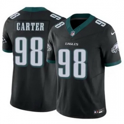 Youth Philadelphia Eagles Jalen Carter #98 Black F U S E Stitched NFL Jersey