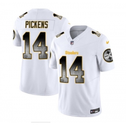 Men Pittsburgh Steelers 14 George Pickens White 2023 F U S E  Smoke Vapor Untouchable Limited Stitched Jersey