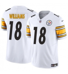 Men Pittsburgh Steelers 18 Mike Williams White 2024 F U S E  Vapor Untouchable Limited Stitched Jersey