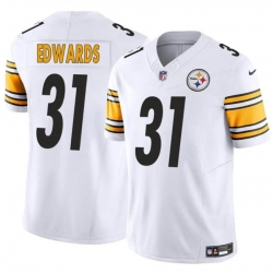 Men Pittsburgh Steelers 31 Daijun Edwards White 2024 F U S E  Vapor Untouchable Limited Stitched Jersey