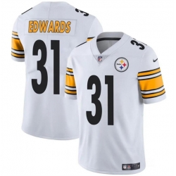 Men Pittsburgh Steelers 31 Daijun Edwards White Vapor Untouchable Limited Stitched Jersey