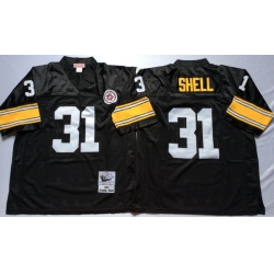 Men Pittsburgh Steelers 31 Donnie Shell Black M&N Throwback Jersey