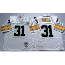 Men Pittsburgh Steelers 31 Donnie Shell White M&N Throwback Jersey