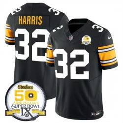 Men Pittsburgh Steelers 32 Franco Harris Black 2024 F U S E 50th Anniversary Of Super Bowl IX Vapor Untouchable Limited Stitched Jersey