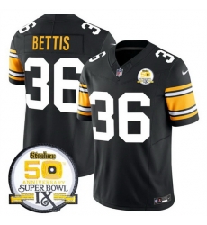 Men Pittsburgh Steelers 36 Jerome Bettis Black 2024 F U S E 50th Anniversary Of Super Bowl IX Vapor Untouchable Limited Stitched Jersey